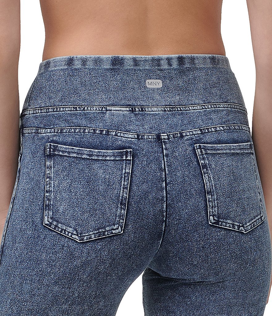 Marc New York High Rise Knit Denim Look Biker Shorts