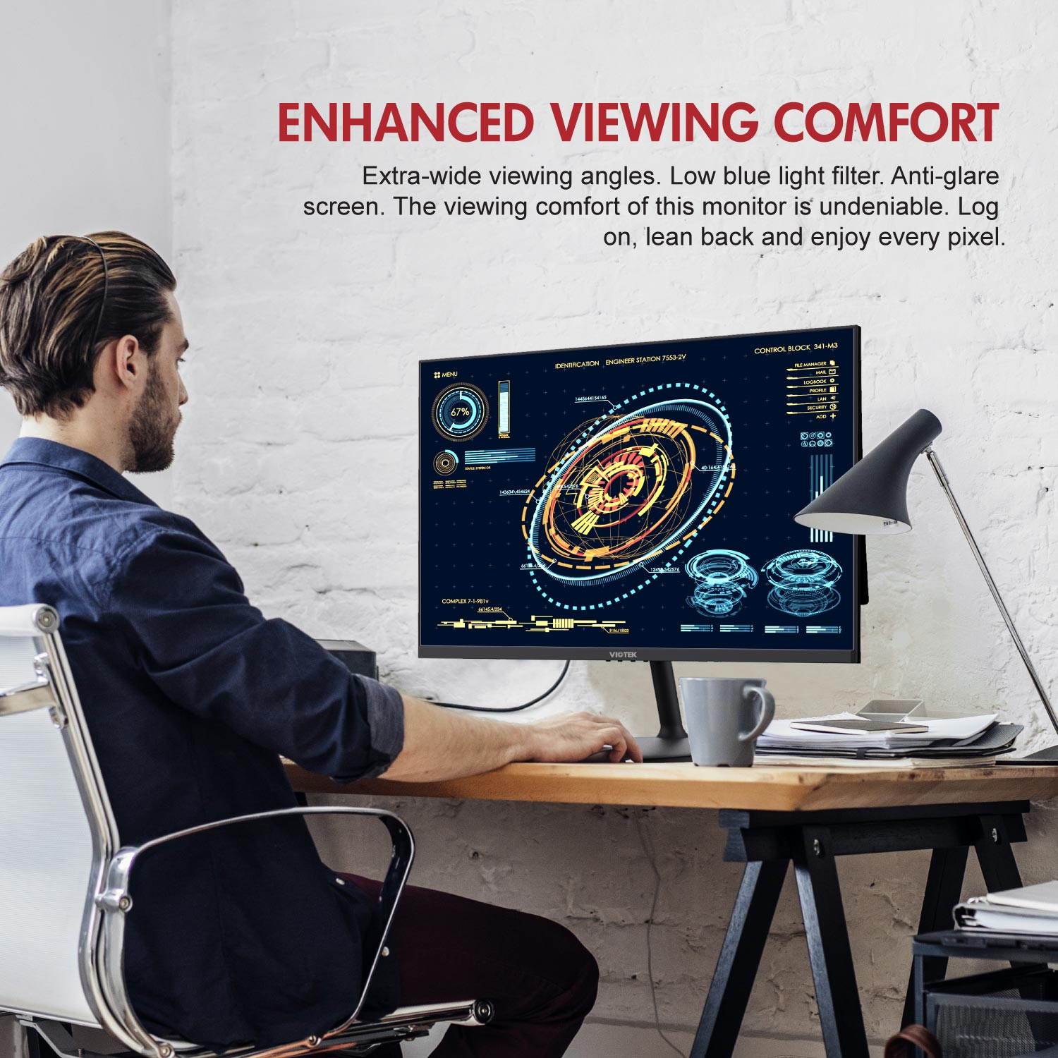 VIOTEK FI24D 24-Inch IPS QHD Gaming Monitor 75Hz 1440p 6ms (OD)  FreeSync GamePlus HDMI, DP, 3.5mm  3-Year Warranty