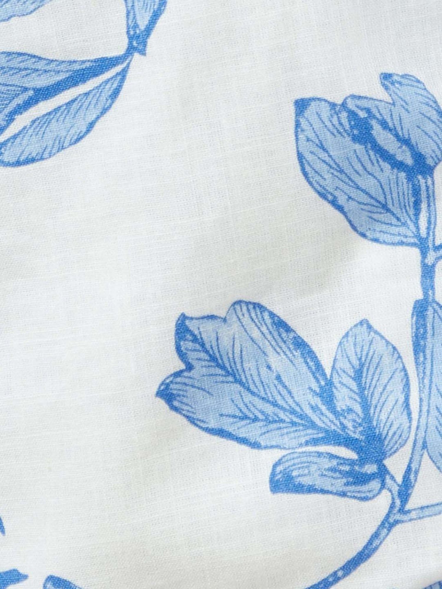 Colour Me by Melange Blue & White Cotton Printed Crop Top & Skirt Set With Jacket