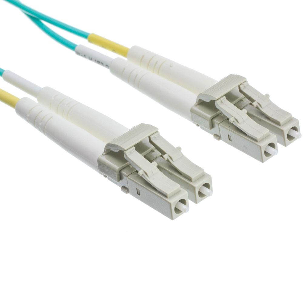 10 Gigabit Aqua OM4 Fiber Optic Cable, LC / LC, Multimode, Duplex, 50/125, 6 Meter (19.6 foot)