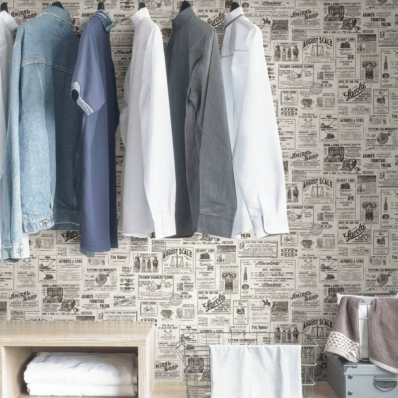 NuWallpaper Published Peel & Stick Wallpaper Charcoal