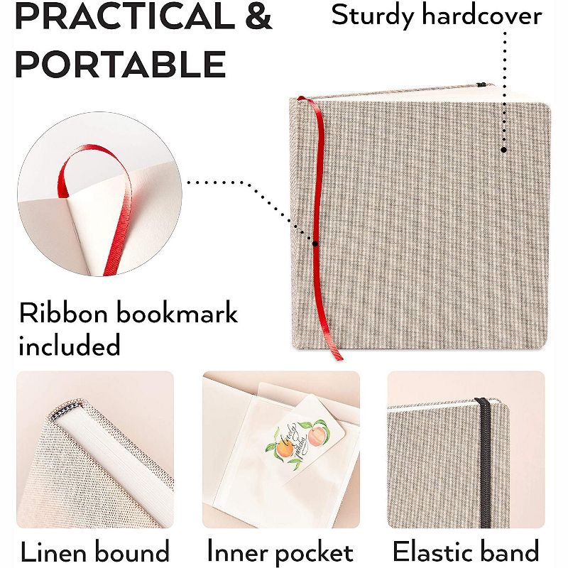 Arteza Beige Natural Linen Hardcover Watercolor Paper Pad, Cold-Pressed Paper, 8.25"x8.25", 68 Pages - 2 Pack (ARTZ-9420)