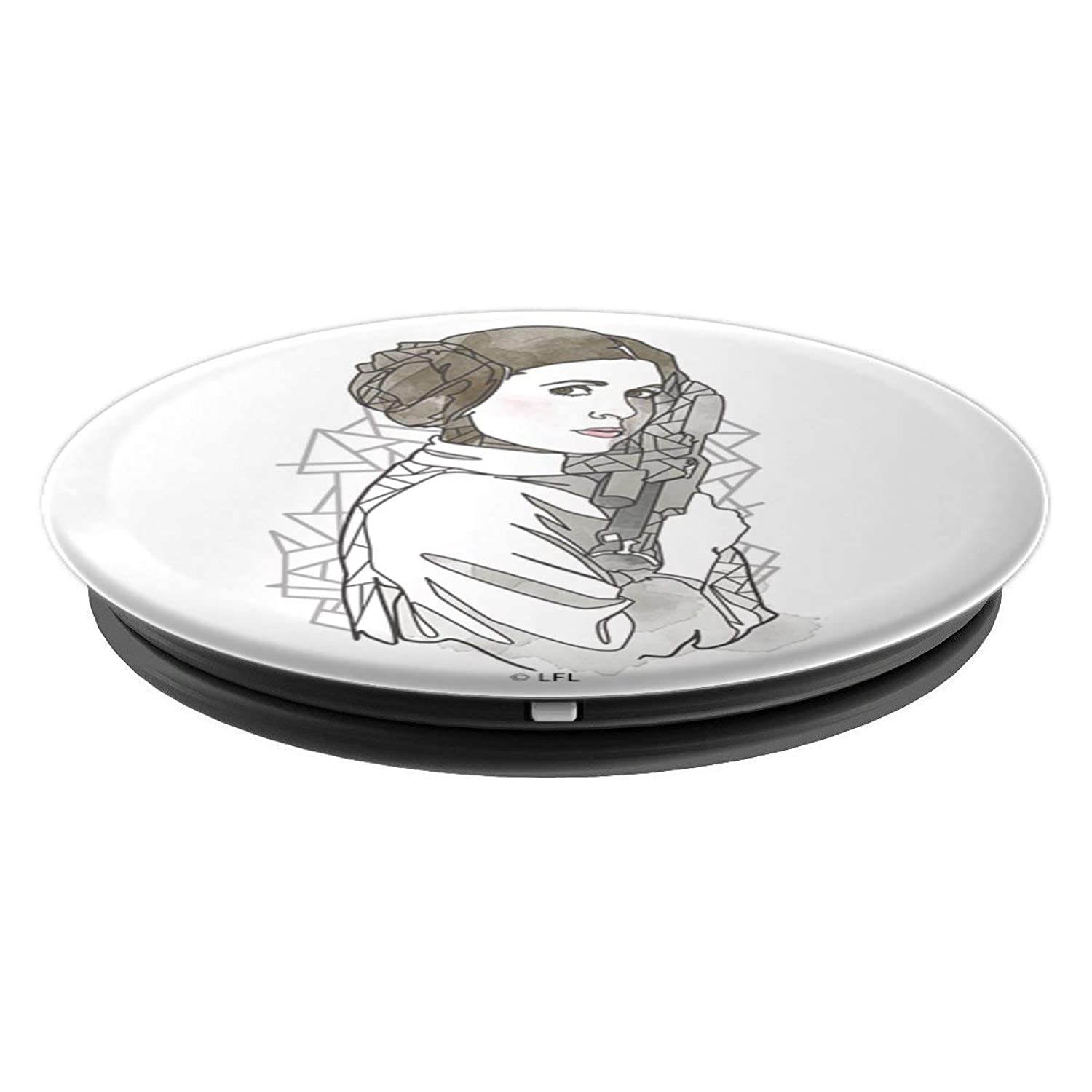 Star Wars Princess Leia Outline Watercolor Sketch PopSockets Grip and Stand for Phones and Tablets