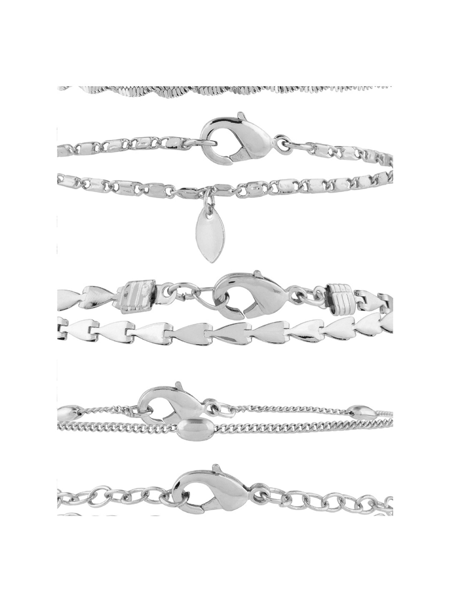 Accessorize London Delicate Bracelet Chain - Set of 5
