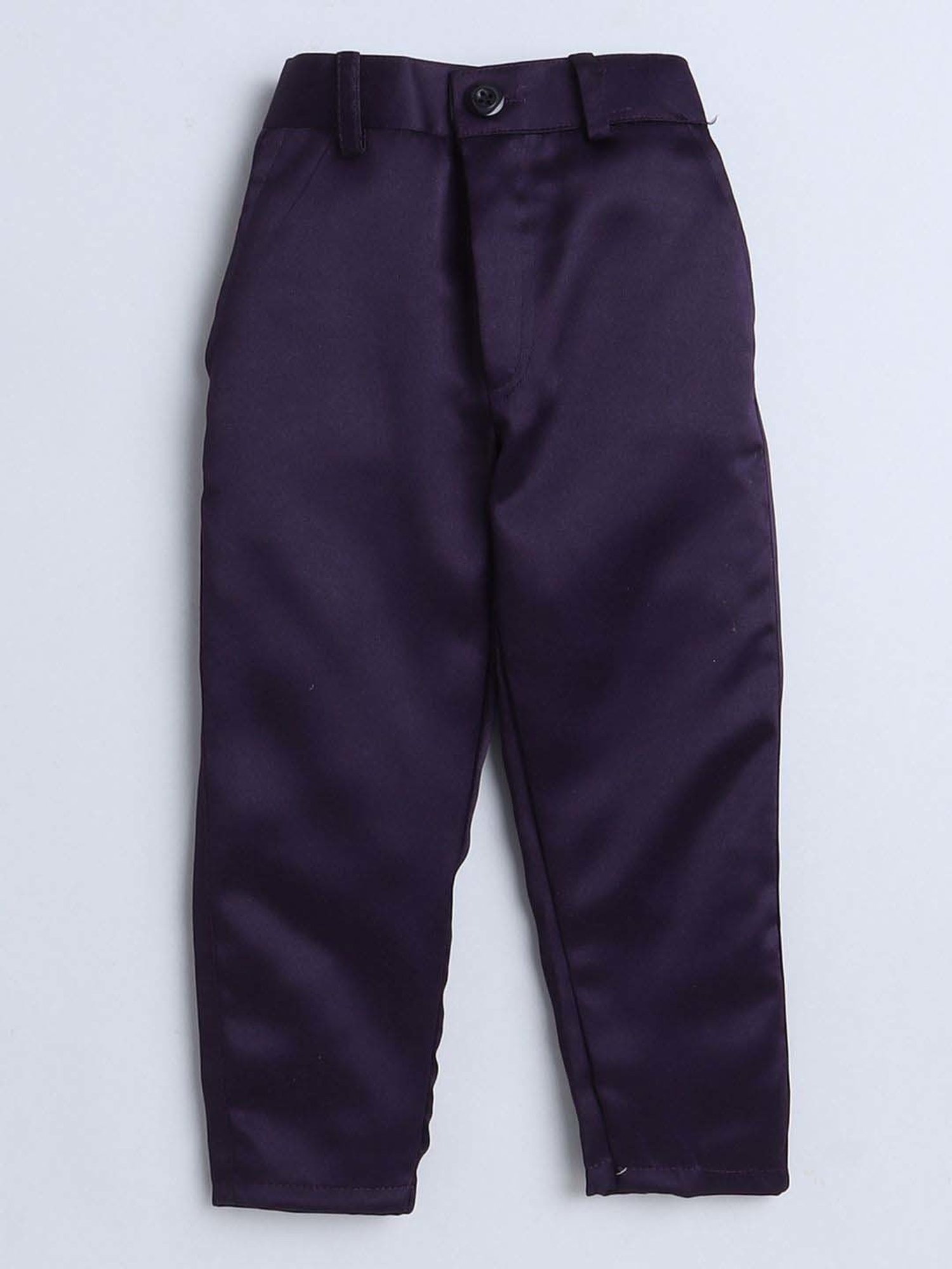 Fourfolds Boys Purple Solid Full Sleeves Clothing Set