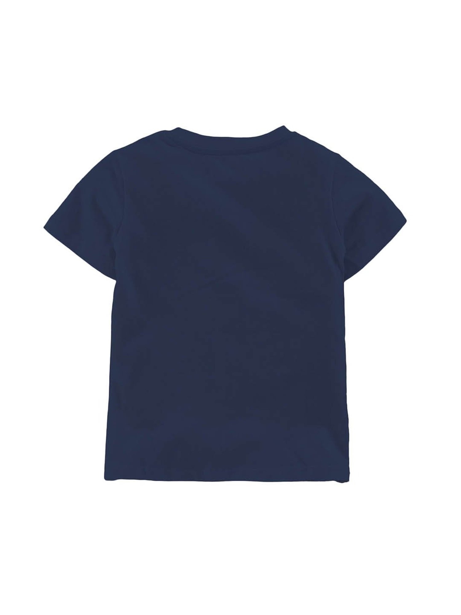 Zeezeezoo Kids Navy Blue Cheering For India Cricket Printed T-shirt