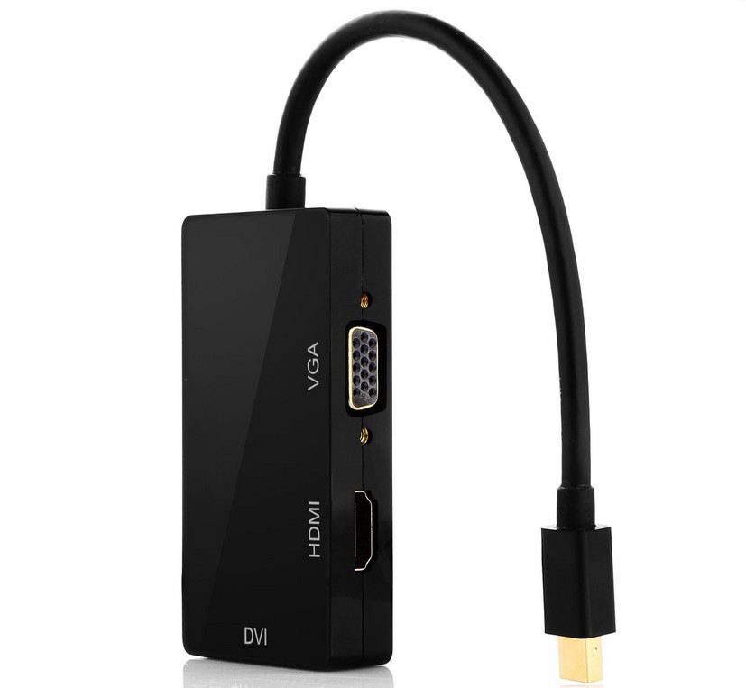 DM-HI17 3-in-1 Mini DisplayPort (Mini DP) Thunderbolt to HDMI / VGA / DVI Adapter Cable Converter Full HD 1080p for Apple Mac Book MacBook Pro MacBook Air Mac mini