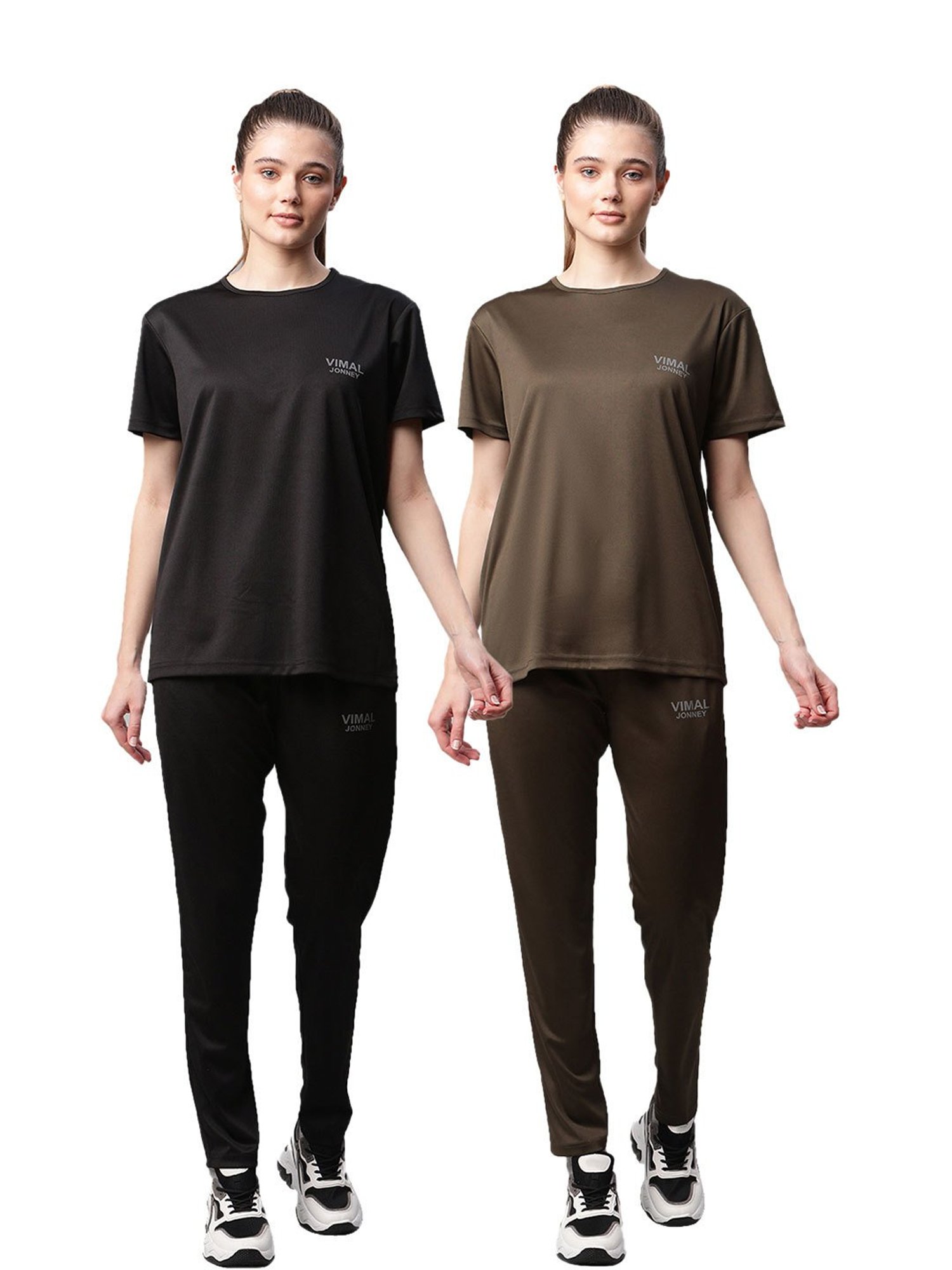 Vimal Jonney Multicolored Regular Fit T-Shirt With Trackpants (Pack Of 2)