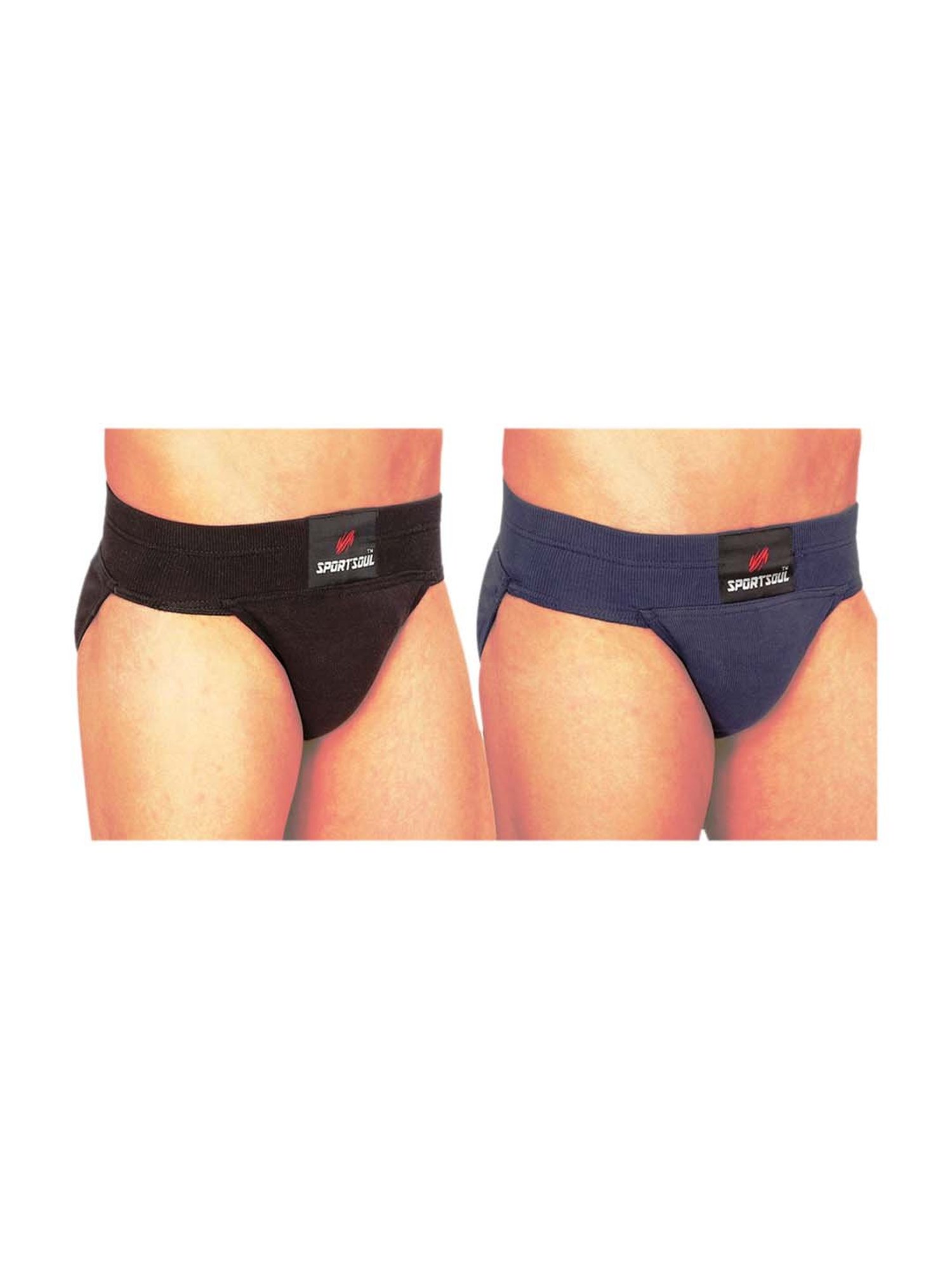 SportSoul Black & Navy Cotton Gym & Athletic Supporter (2XL x 2)
