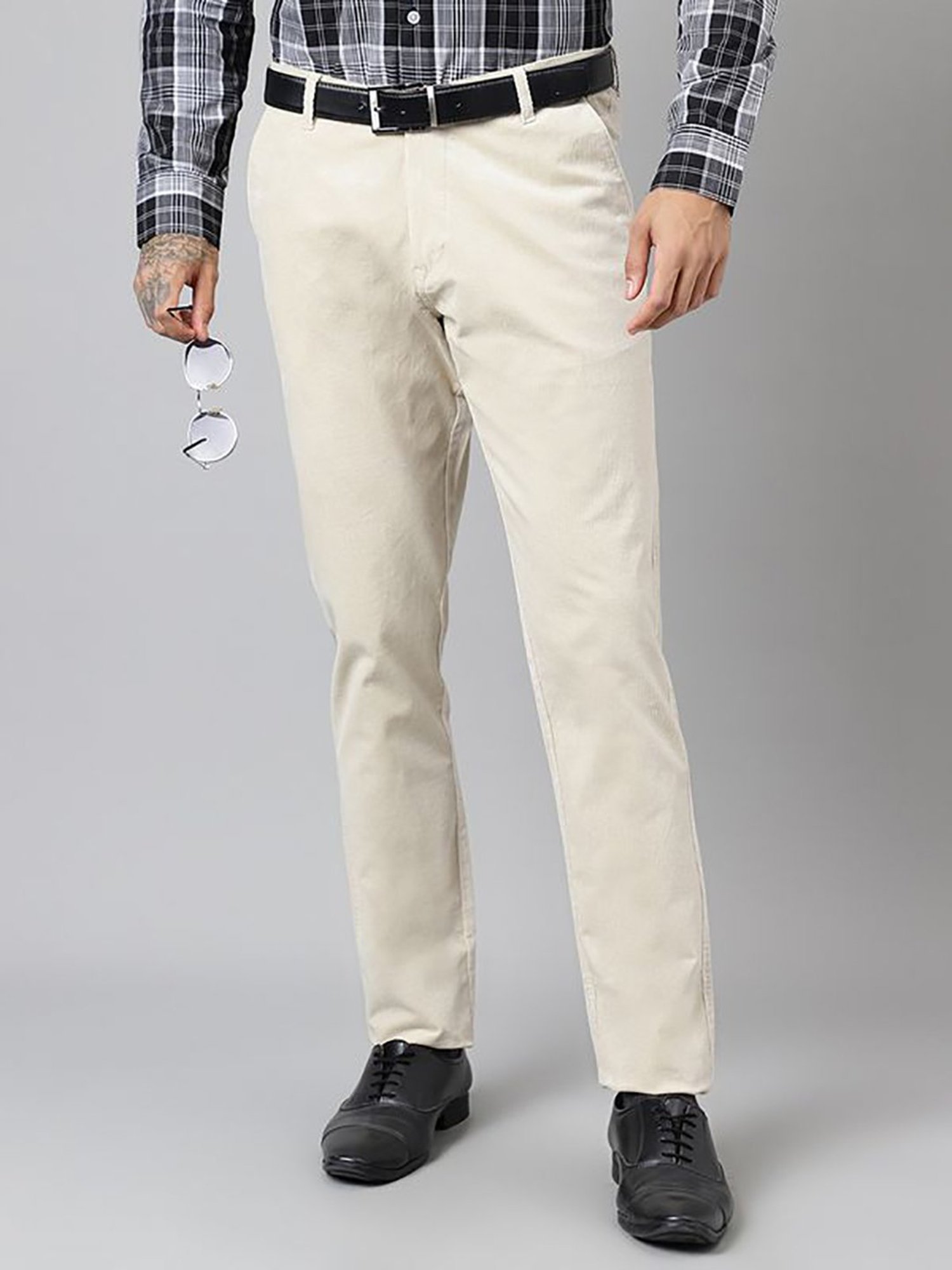 Arrow Navy Regular Fit Trousers