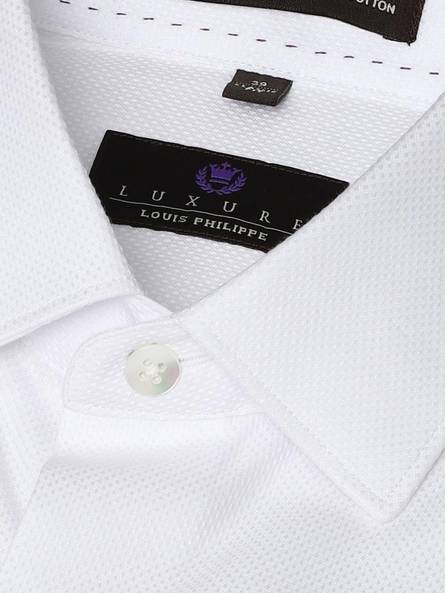 Luxure By Louis Philippe White Cotton Regular Fit Shirt