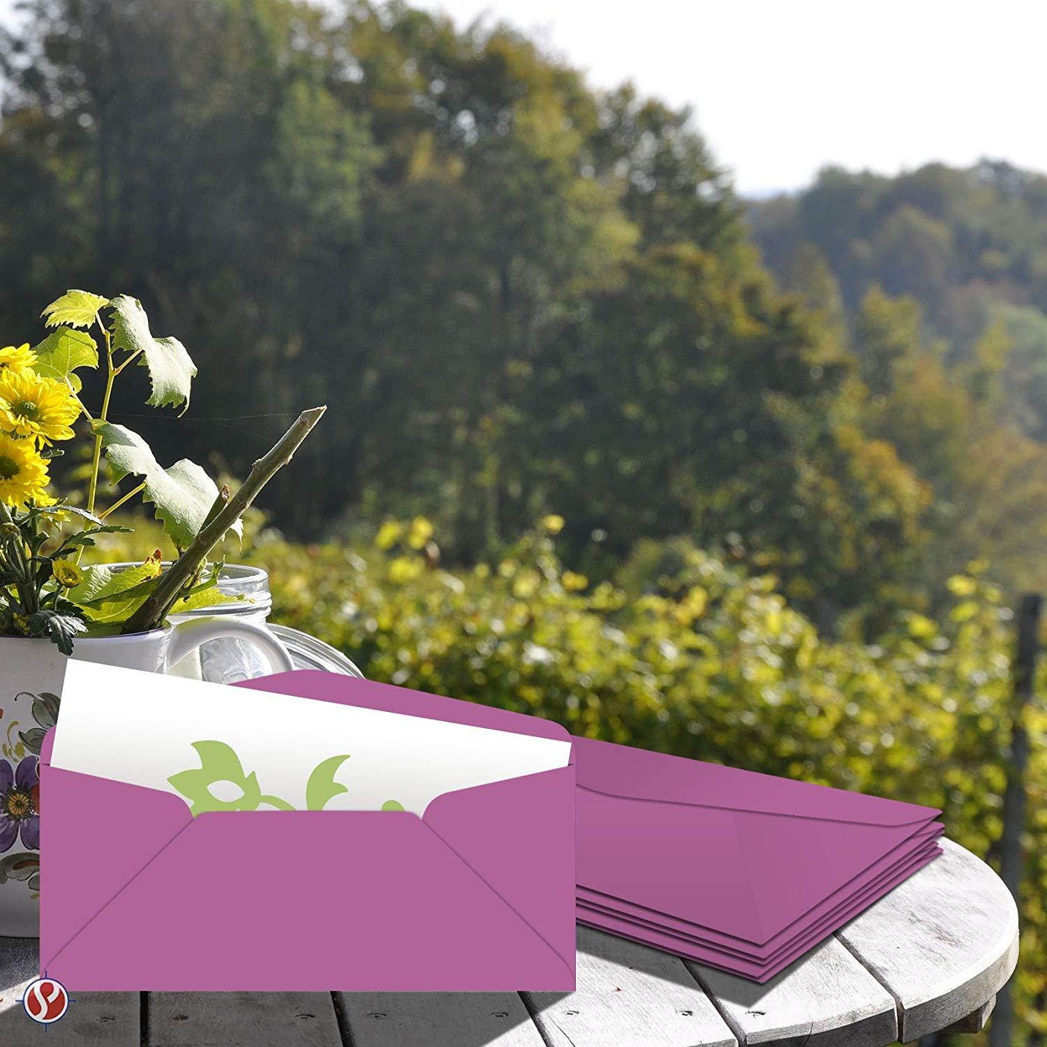 #10 Business Color Mailing Envelopes | 4 1/8 X 9 .5 inches | 24lb Bond Bright Color Paper (90 gsm) | 50 Envelopes Per Pack | Planetary Purple