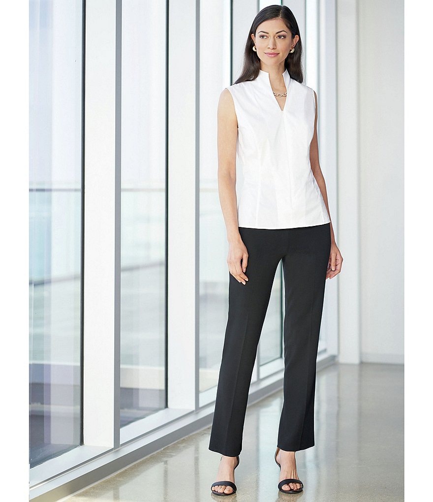 Ming Wang Knit Pull-On Ankle Pants