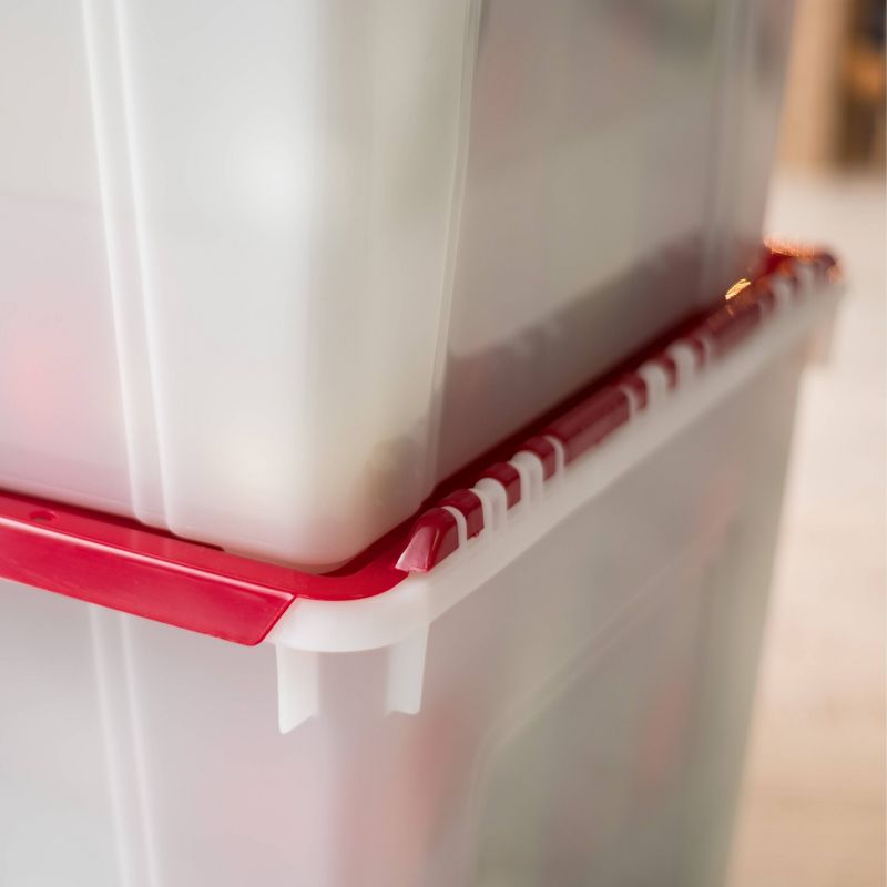 IRIS 2pk Ornament Storage Box Pearl Red