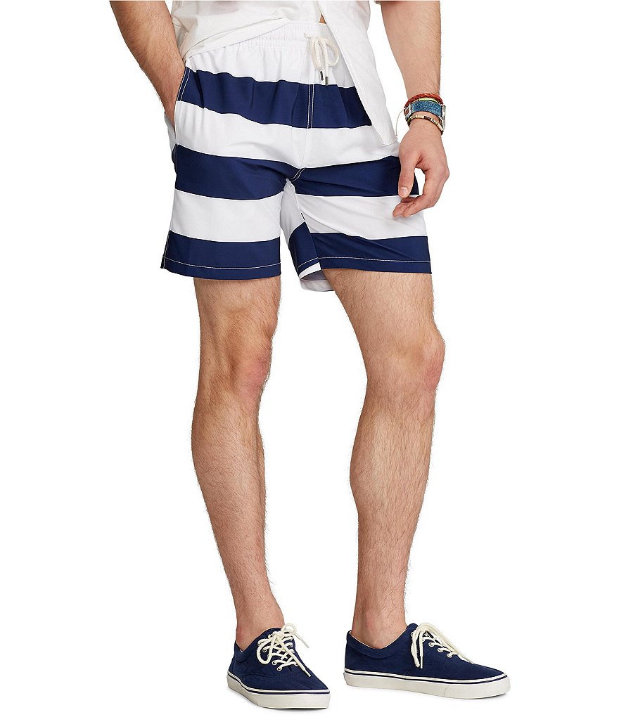 Polo Ralph Lauren Traveler Solid Blue 5 3/4#double; Inseam Swim Trunks
