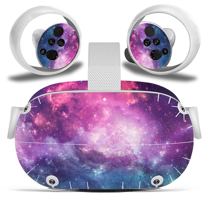 Amify Vinyl Skin Sticker for Oculus Quest 2 VR Headset Controller PVC Decals Cute Cartoon Wrap Cover for Oculus Quest 2 Accessories