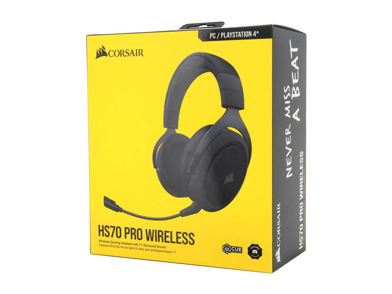 Corsair HS70 Pro Wireless Gaming Headset - 7.1 Surround Sound Headphones for PC