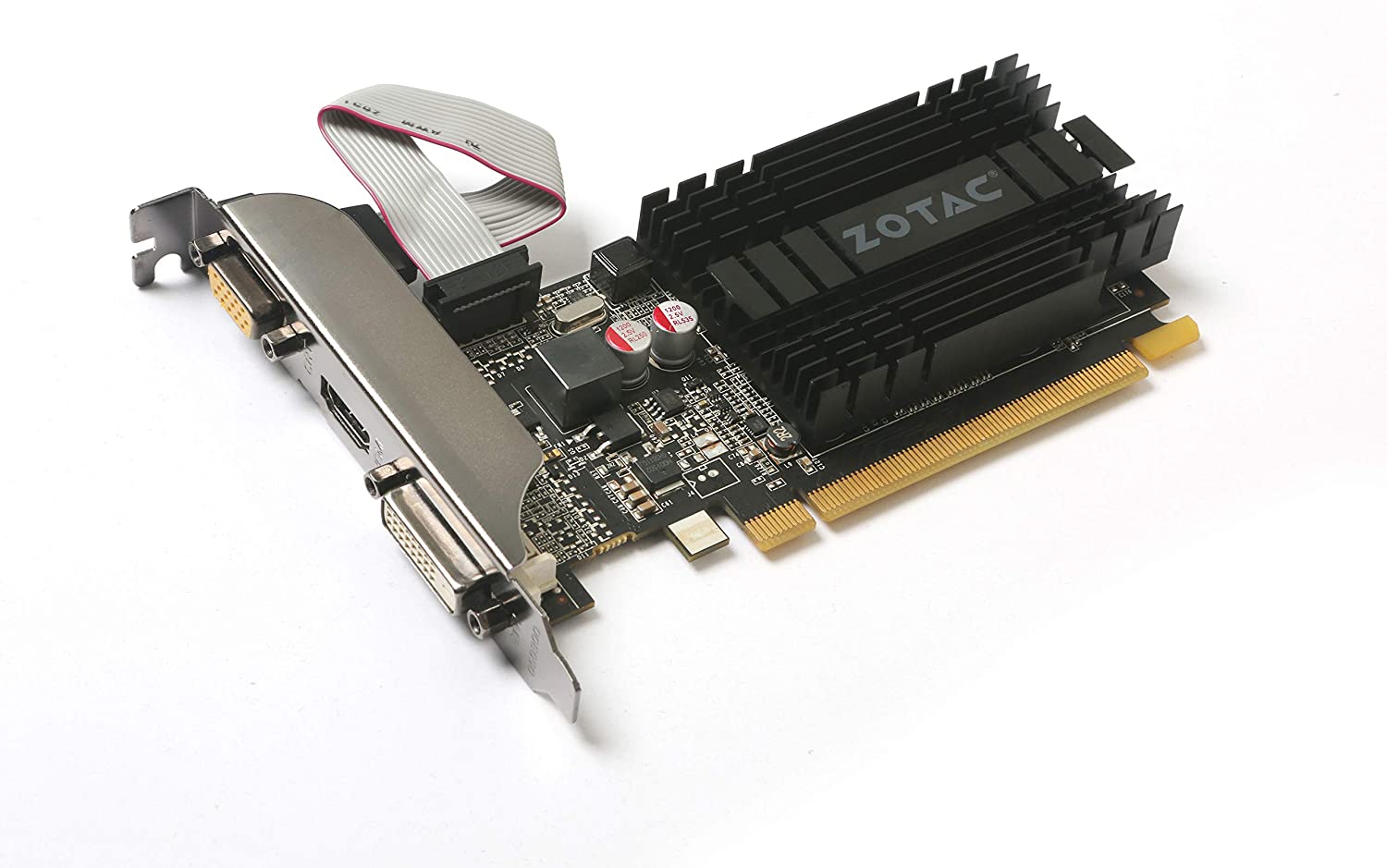 ZOTAC GeForce GT 710 2GB DDR3 PCI-E2.0 DL-DVI VGA HDMI Passive Cooled Single Slot Low Profile Graphics Card (ZT-71302-20L)