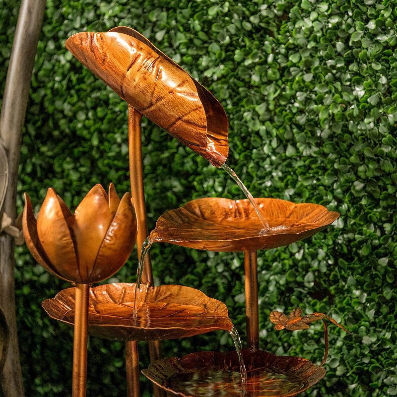 25" Indoor/Outdoor Tamara Box Resin Fountain with Water Pump Brown - Alfresco Home LLC