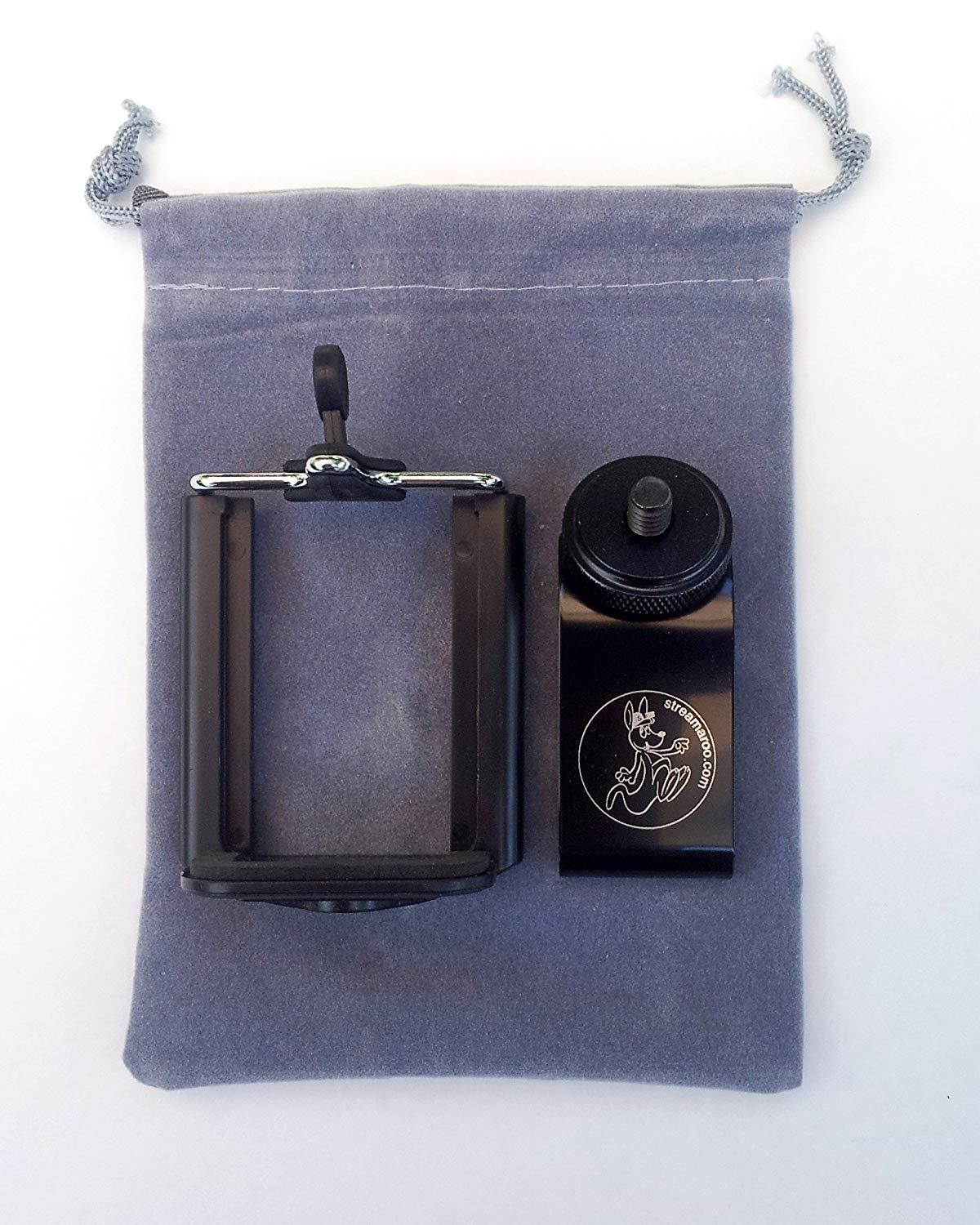 Streamaroo Universal Hands-free Smartphone Hat Mount. Slides onto a Ballcap, No Straps on Your Head. The Simple, Elegant Solution to Hands-free Mobile Video!