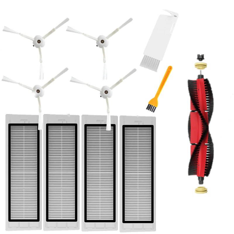 1Pcs Main Brush + 4Pcs Side Brushes + 4Pcs Filters + 1Pcs White Brush + 1Pcs Yellow Brush for Xiaomi 1/1S/Stone/Xiaowa Vacuum Cl