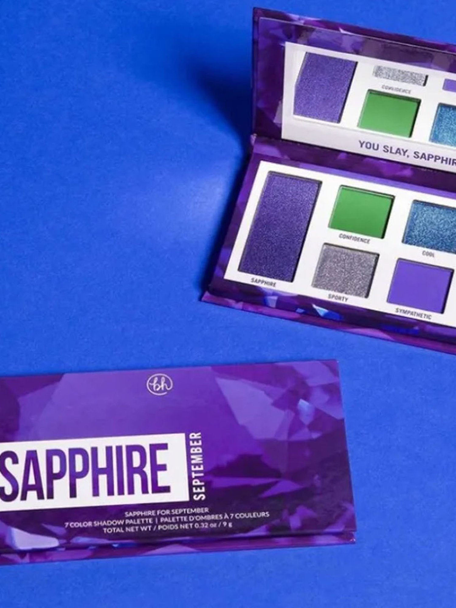 BH Cosmetics 7 Color Shadow Palette Sapphire for September - 9 gm