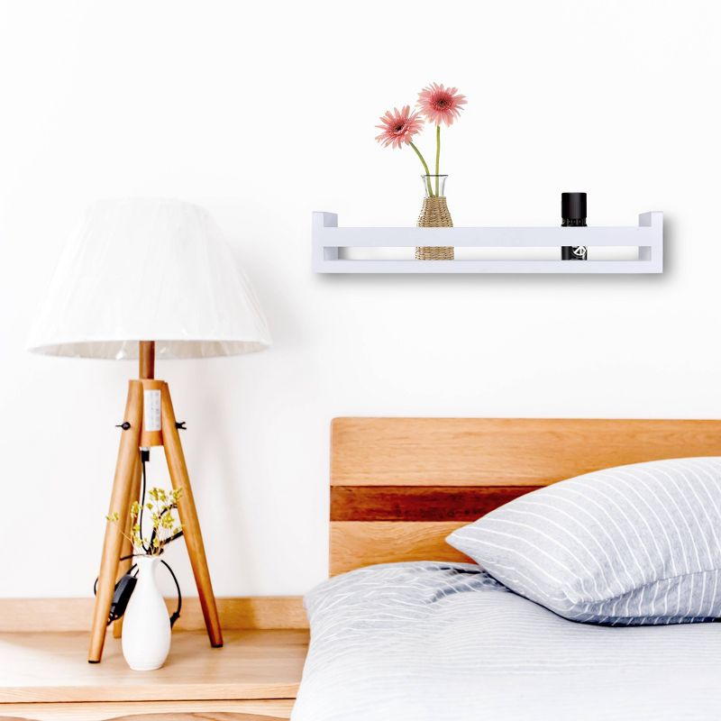 18" x 3.2" 18" Decorative Spice Organizer Rack Shelf White – Danya B.