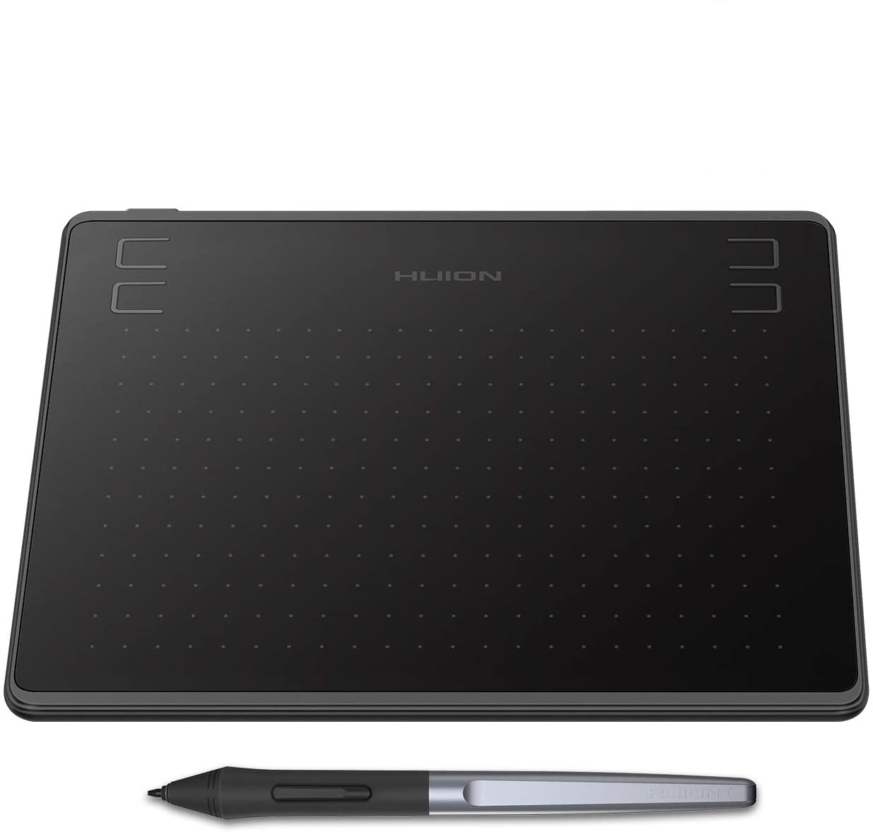 Huion HS64 Digital Graphics Drawing Tablet Android Support with Battery-Free Stylus 8192 Pressure Sensitivity 4 Express Keys for Beginner, 6.3x4inch