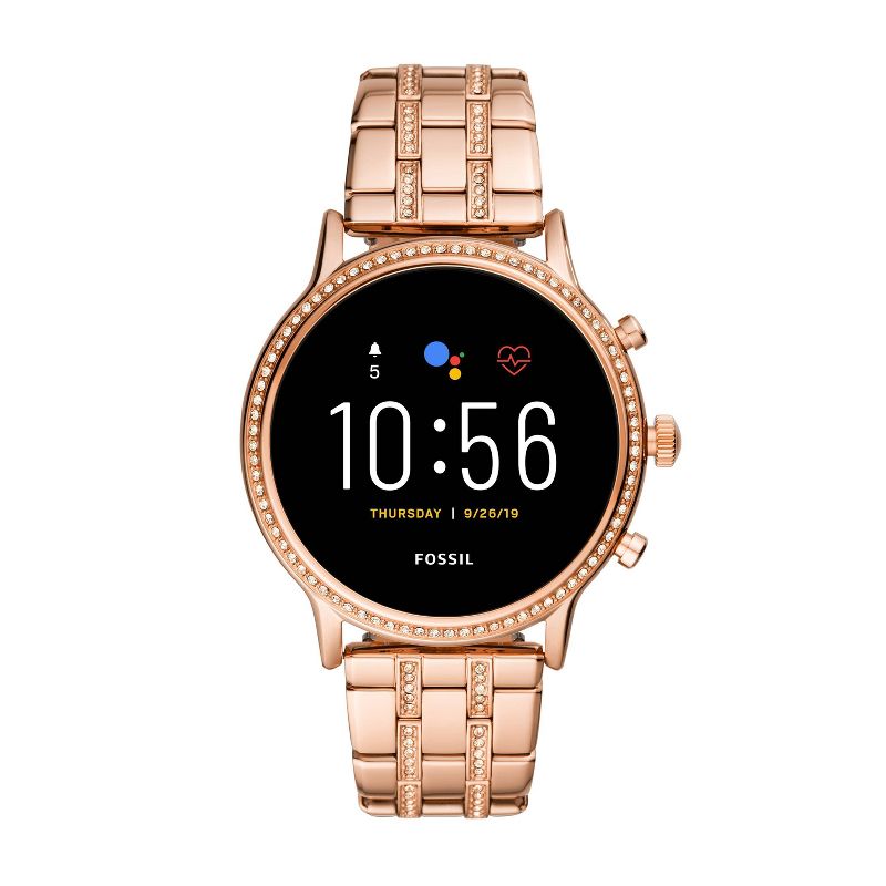 Fossil Gen 5 Smartwatch Julianna HR 44mm - Rose Gold-Tone Stainless Steel