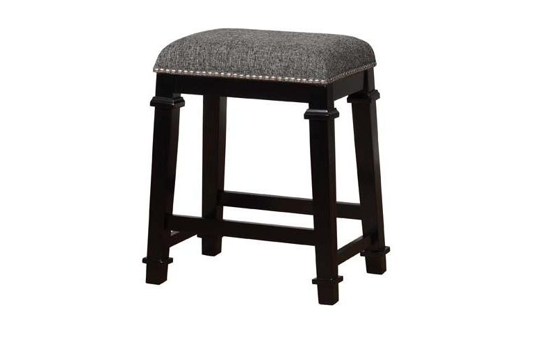 Linon Kyley Black and White Tweed Backless Counter Stool