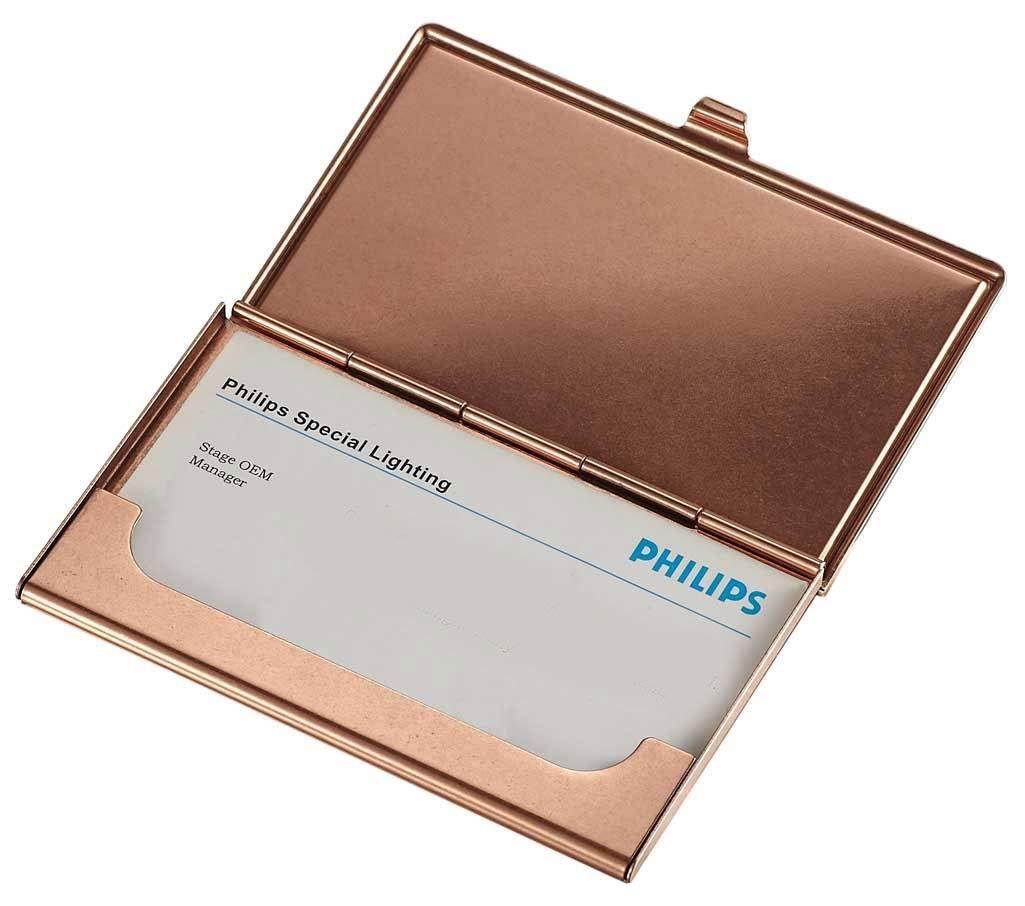 Visol Products Lotus Crystals and Lacquer Copper Women's Business Card Holder