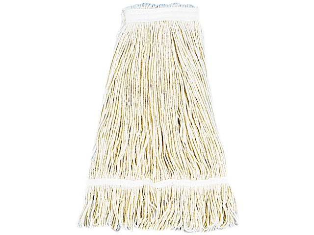 UNISAN 424C Pro Loop Web/Tailband Wet Mop Head, Cotton, 24-oz., White