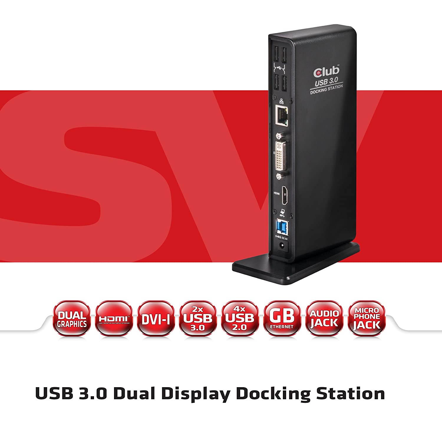 Club3D USB 3.0 Dual Display Docking Station DVI/HDMI (CSV-3242HD)
