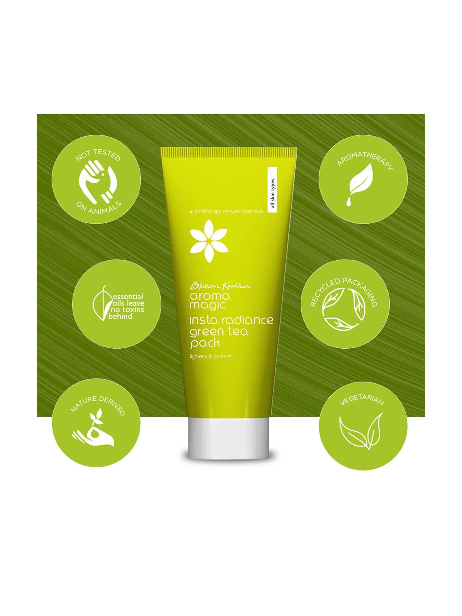 Aroma Magic Insta Radiance Green Tea Pack - 100 gm