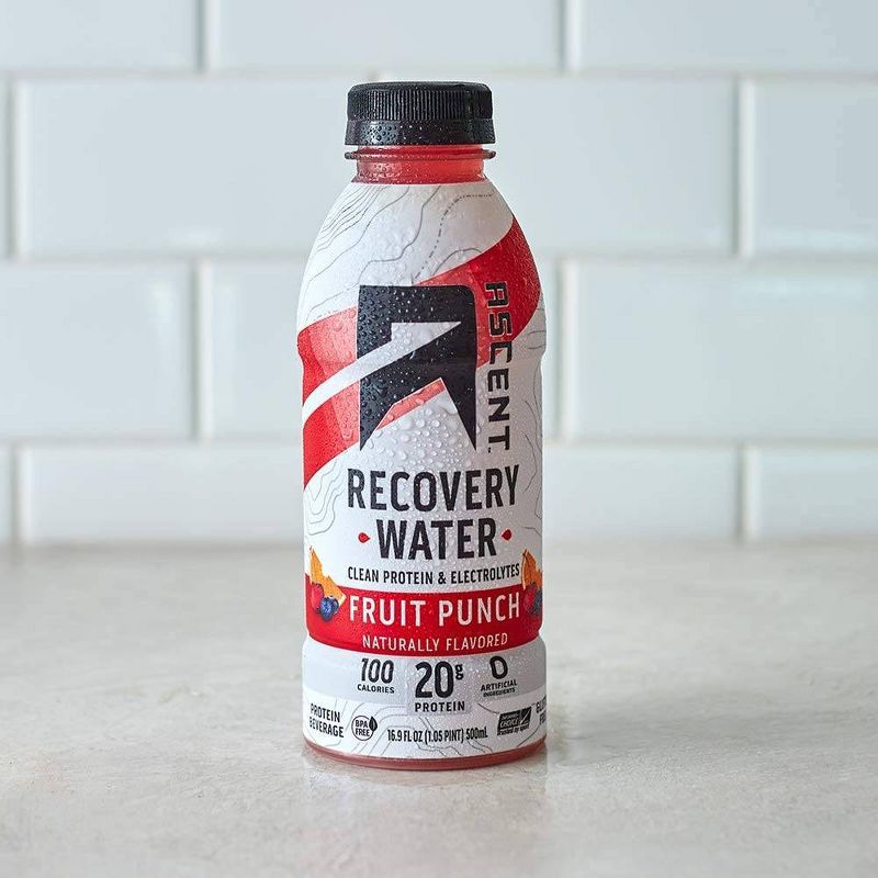 Ascent Protein Recovery Water - Fruit Punch - 12pk/202.8 fl oz