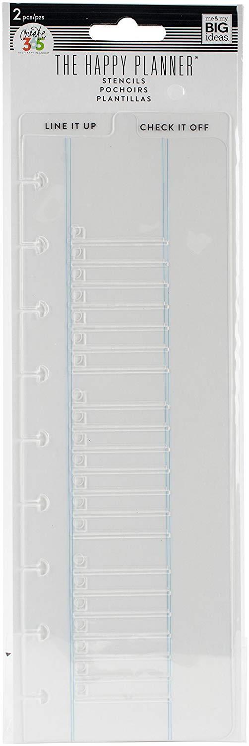 Me & My Big Ideas STN-01 The Happy Planner Stencils, Line It Up/Check It Off