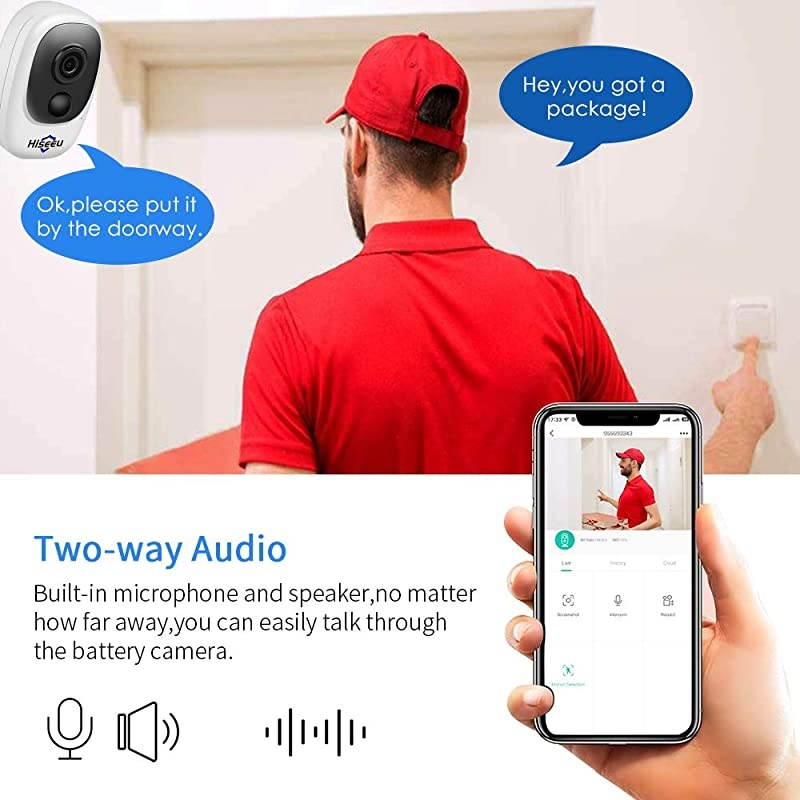 Outdoor Battery Camera,Wireless Security Camera,Rechargeable Battery Powered,WiFi Camera,Night Vision,1080P Video with Motion Detection, 2-Way Audio,IP65 Waterproof, CloudEdge Cloud Storage