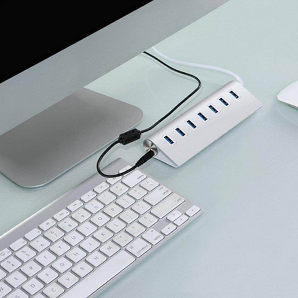 7 Ports USB 3.0 HUB Card Reader Connector Supports Hot Swap Extender Splitter