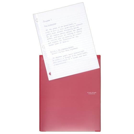 Five Star Customizable Pocket and Prong Plastic Folder White - Pocket And Prong