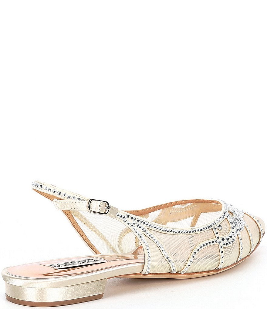 Badgley Mischka Hanna Satin Slingback Flats