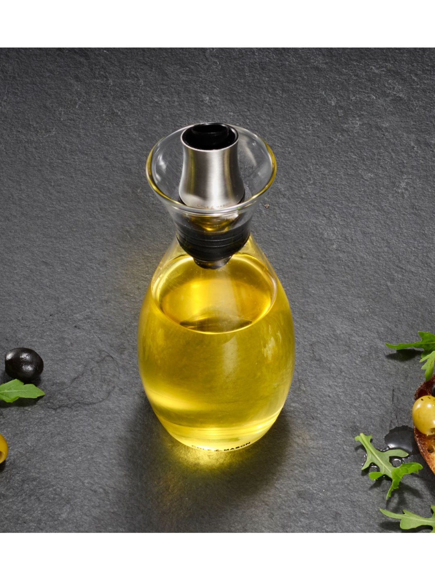 COLE & MASON Transparent Glass Oil & Vinegar Pourer - Set of 1