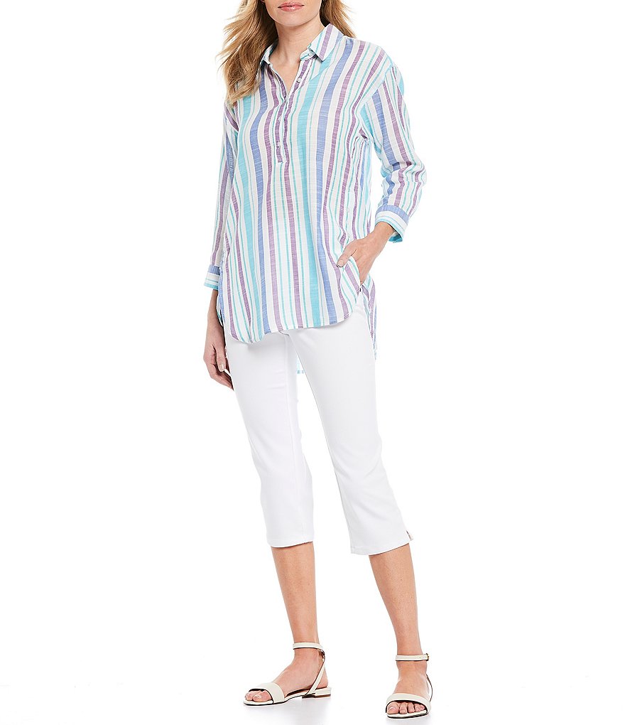 Ruby Rd. Petite Size Double Face Stretch Embellished Hem Capri Pants