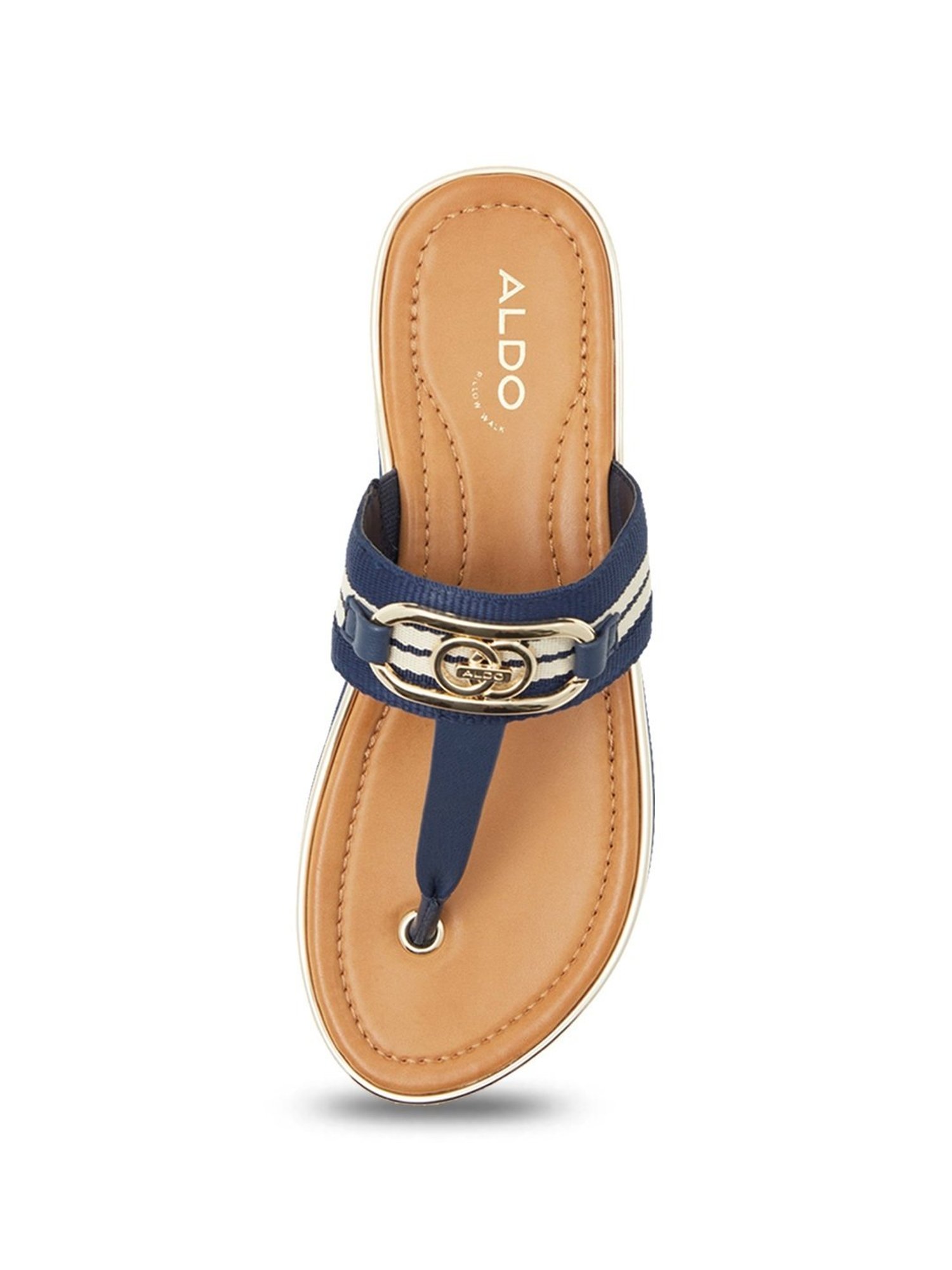 Aldo Women's NESIEN Navy T-Strap Sandals