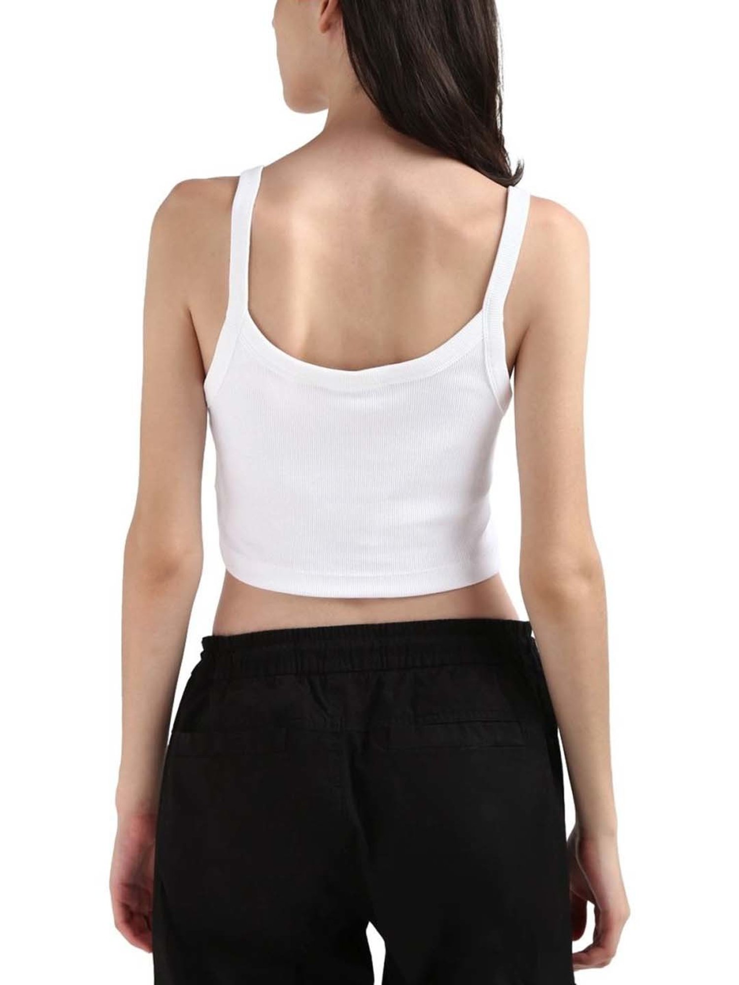CALVIN KLEIN White Regular Fit Crop Top