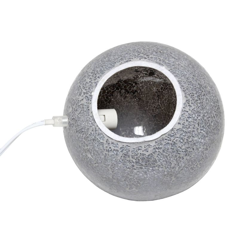 1 Light Mosaic Stone Ball Table Lamp Gray - Simple Designs
