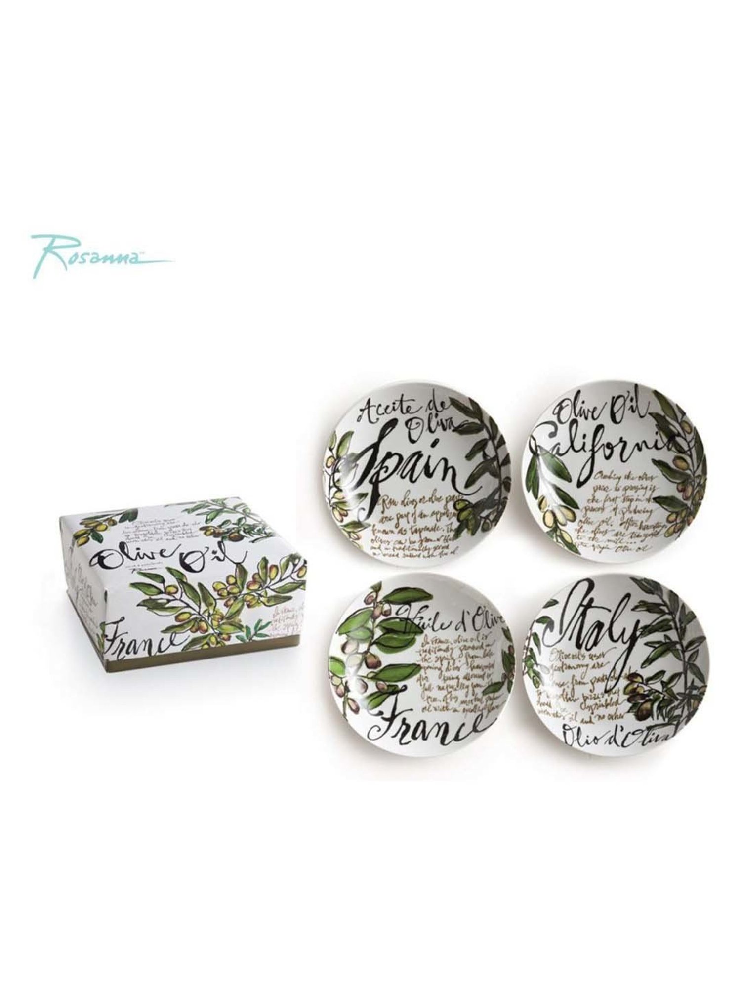 Rosanna Multi Medium Olive Oil Print Serving Bowl