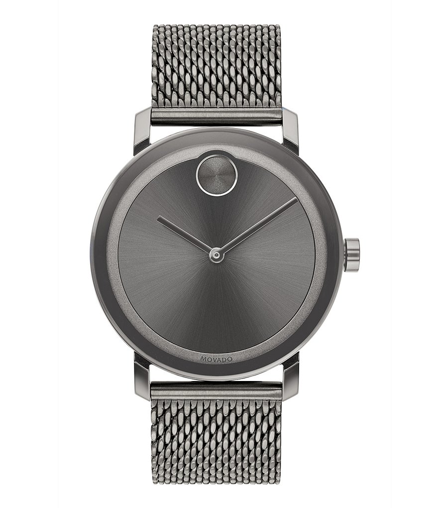 Movado Bold Evolution Grey Mesh Strap Bracelet Watch