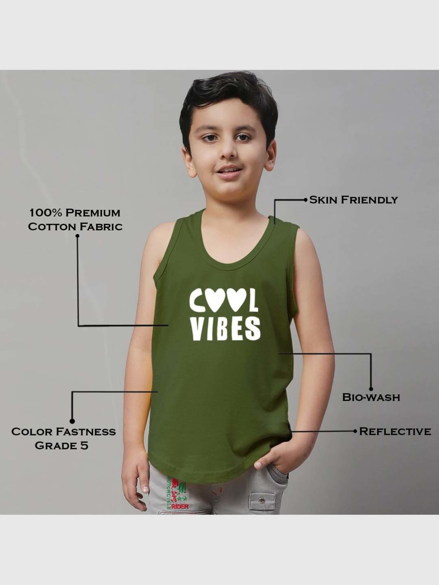 Palm Tree Kids White Printed Vest