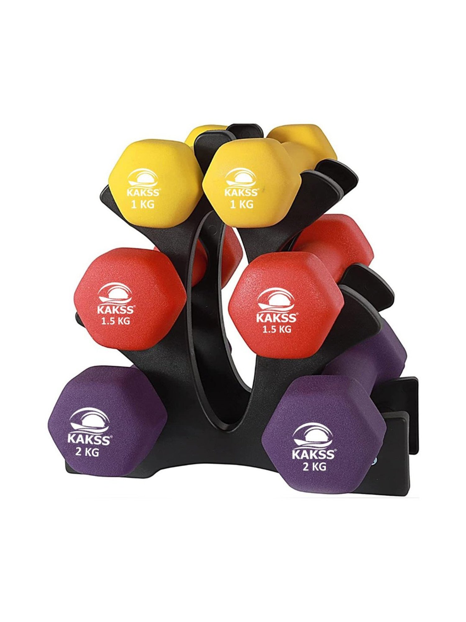 KAKSS Cast Iron NEOPRENE Coated Dumbbells (Multicolor) Size - 9KG