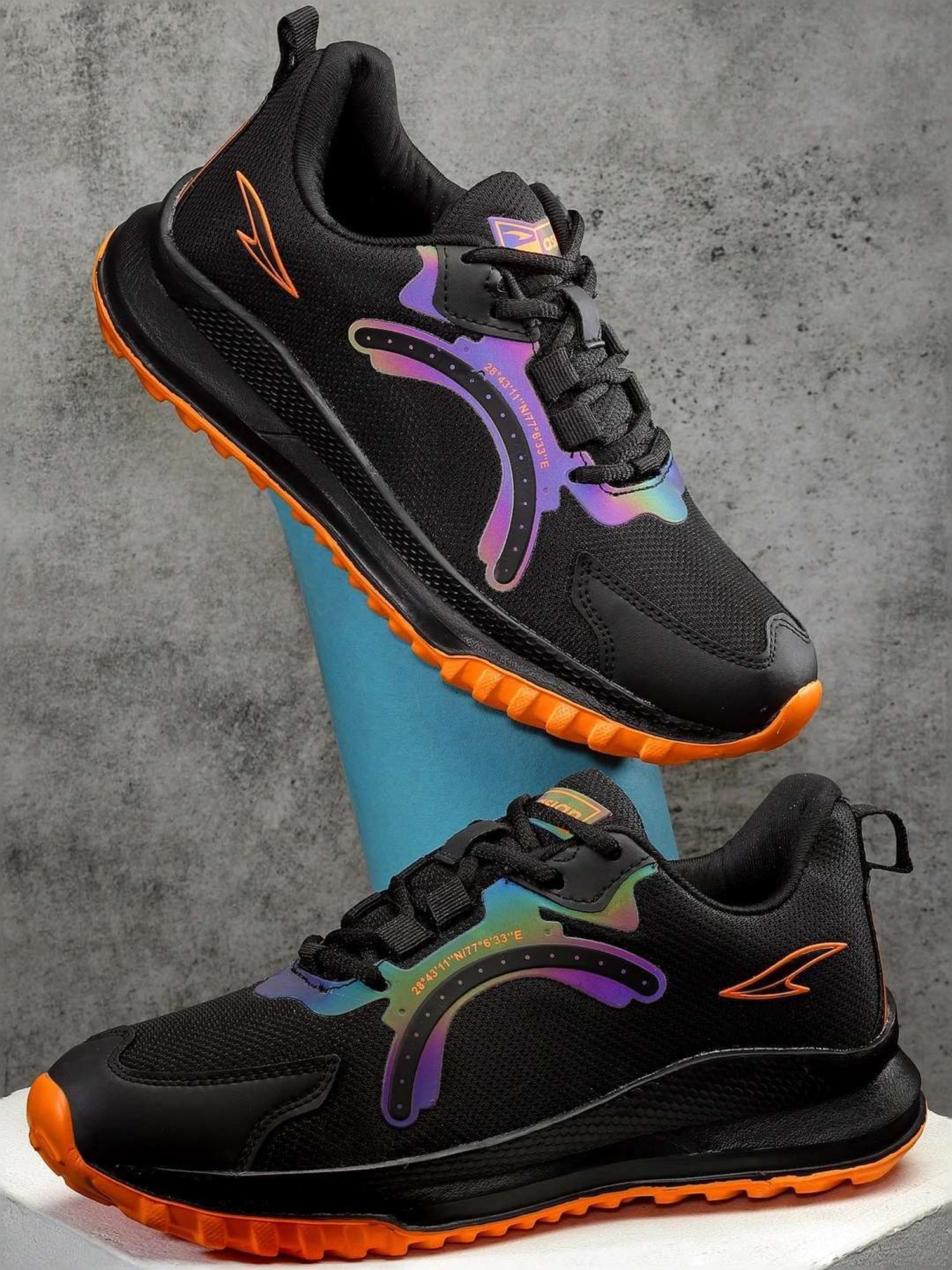 Asian Men's Black Running Shoes